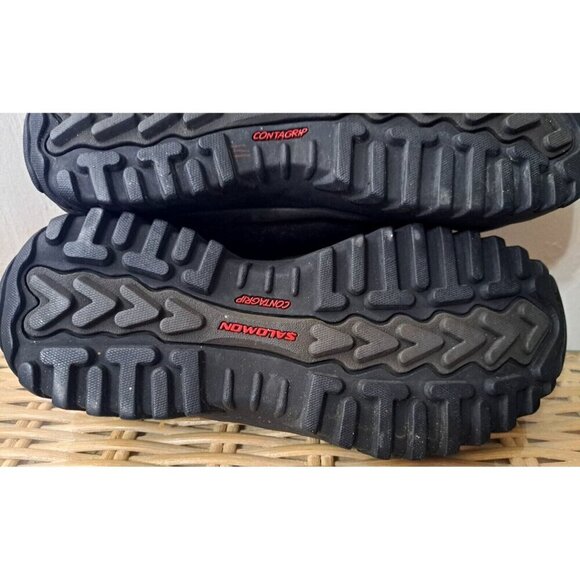 Salomon ContraGrip Men's 8 Black Leather Slip-In Work Shoe FLAWS - Picture 12 of 13